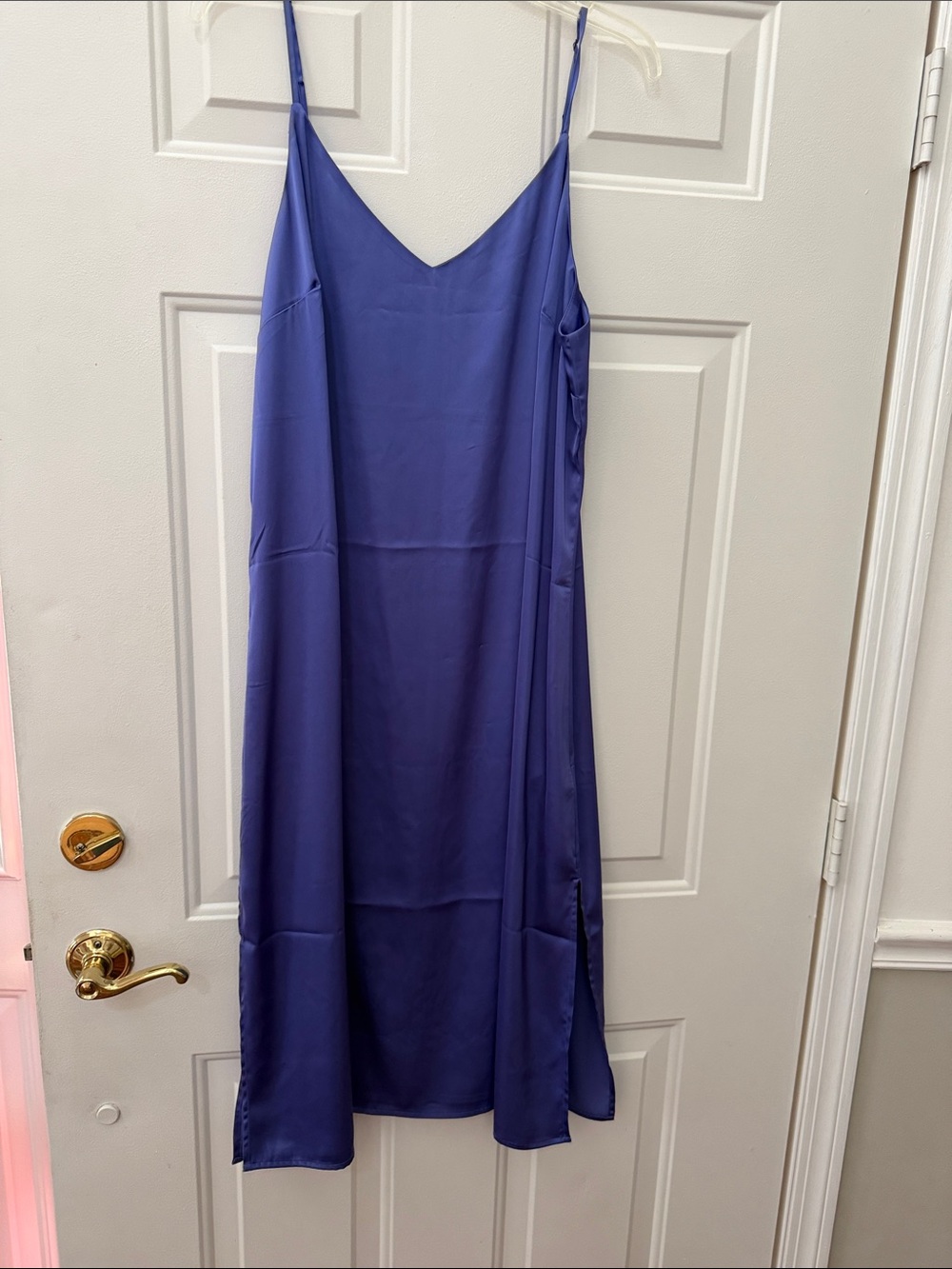 Slip Midi Dress in Deep Periwinkle